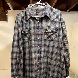 Rock Creek Ranch Mens Pearl Snap Long Sleeve Flannel Shirt Siz 3XL Plaid